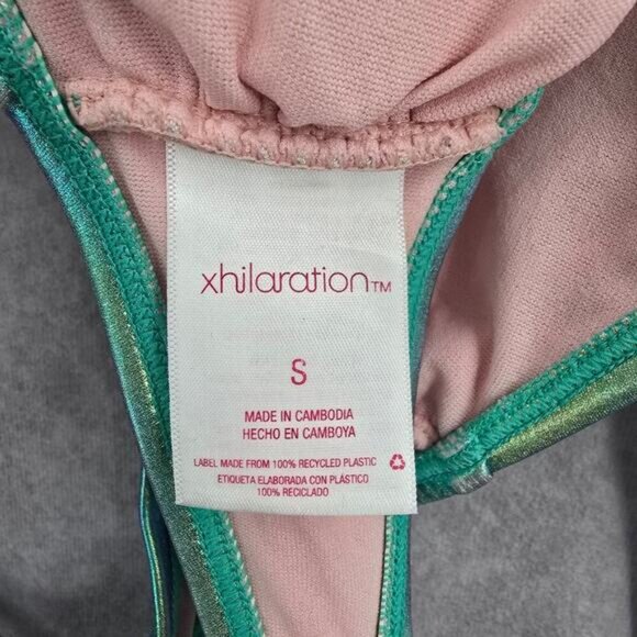 Xhilaration Green Swimwear Swimsuit Padded Hook Adjustable Bikini Top Small - Picture 6 of 7